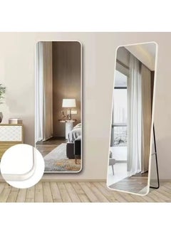 Beauenty 155X45Full Length Mirror Dressing Mirror Floor Standing Mirror Household Wall Mounted Bedroom Makeup Hanging Wall Dormitory Three-Dimensional Fitting Can Be Mirror Wall Or Standing Mirror White  - Image 1