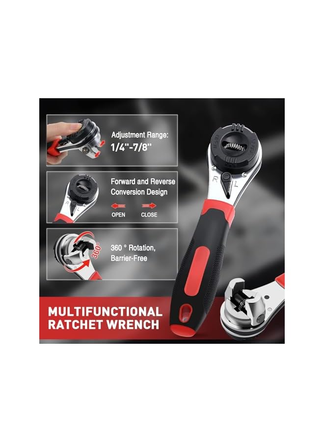 PROMASS مفتاح ربط قابل للتعديل، مفتاح ربط مضاد للصدأ لبراغي 6-22 مم، مجموعة مفاتيح قابلة للتعديل غير قابلة للانزلاق، أداة يدوية متينة للاستخدام المتنوع - Image 2