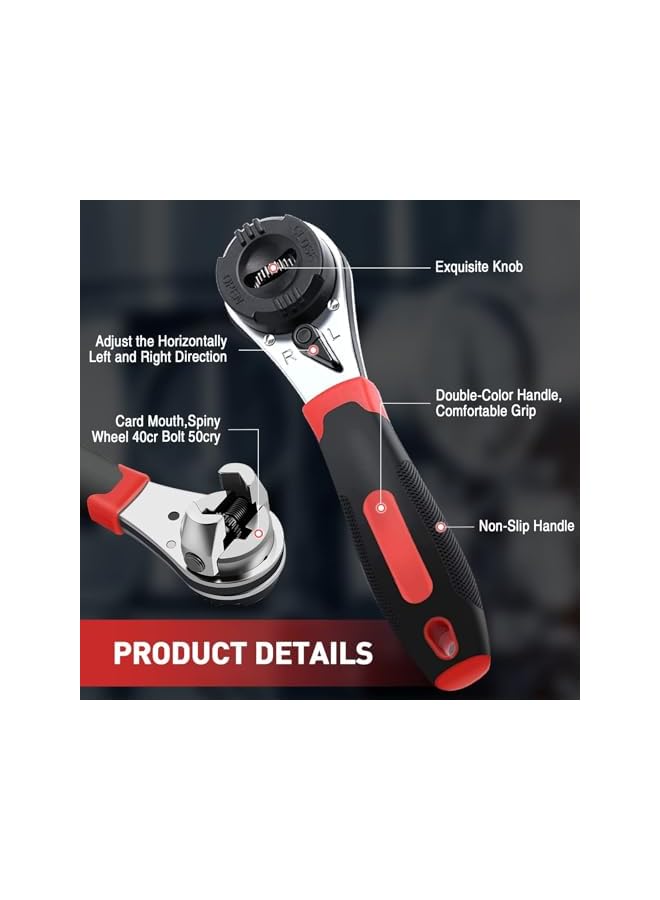 PROMASS مفتاح ربط قابل للتعديل، مفتاح ربط مضاد للصدأ لبراغي 6-22 مم، مجموعة مفاتيح قابلة للتعديل غير قابلة للانزلاق، أداة يدوية متينة للاستخدام المتنوع - Image 4