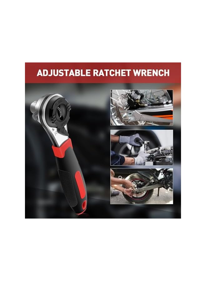 PROMASS مفتاح ربط قابل للتعديل، مفتاح ربط مضاد للصدأ لبراغي 6-22 مم، مجموعة مفاتيح قابلة للتعديل غير قابلة للانزلاق، أداة يدوية متينة للاستخدام المتنوع - Image 5