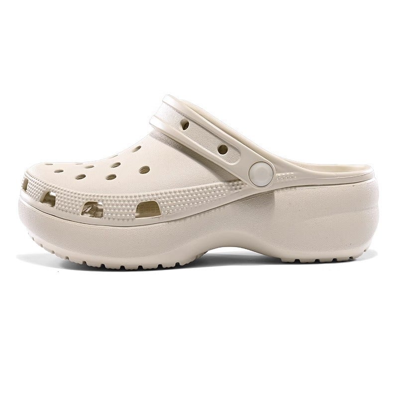 Cloud Croc Shoes Summer Outerwear Thick-Soled Heightening Sandals Non-Slip Wear-Resistant Breathable Couple Beach Baotou Slippers - Image 1
