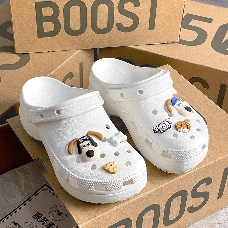 Cloud Croc Shoes Summer Outerwear Thick-Soled Heightening Sandals Non-Slip Wear-Resistant Breathable Couple Beach Baotou Slippers - Image 5