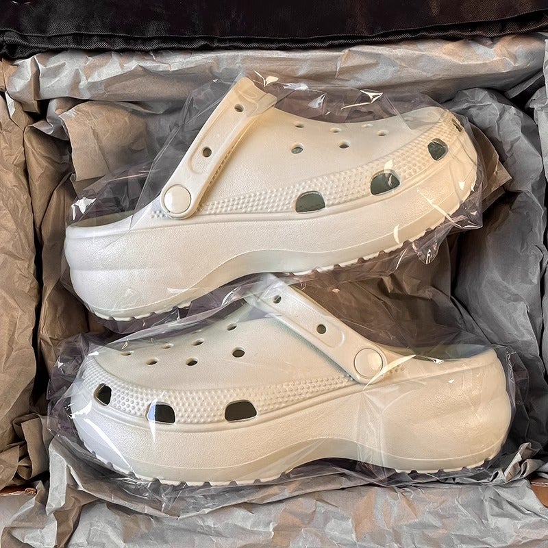 Cloud Croc Shoes Summer Outerwear Thick-Soled Heightening Sandals Non-Slip Wear-Resistant Breathable Couple Beach Baotou Slippers - Image 2