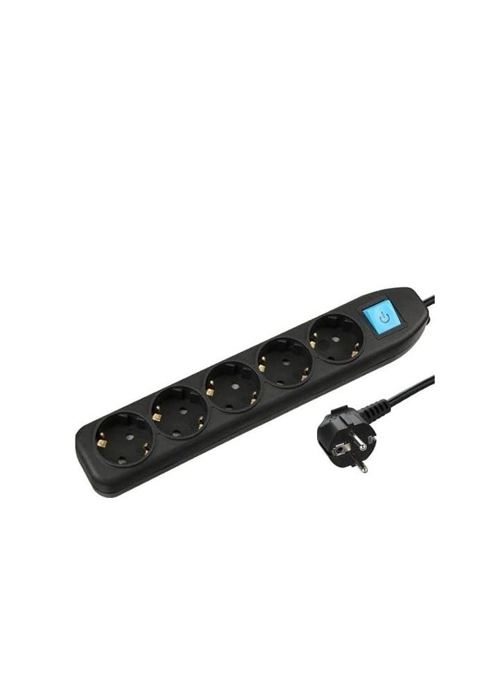 5-Socket Power Strip with Switch - 3500W/16A/250V - 2m (M-262) - Image 2