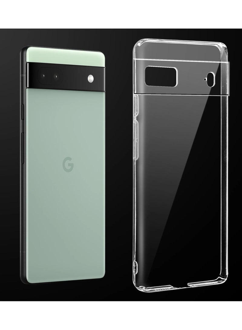 Crystal Clear Transparent Phone Case Google Pixel 6 – Slim Ulta Thin Hard TPU Shockproof Cover, Anti-Yellowing Crystal Clear Protective Back Case with Camera Protection - Image 2