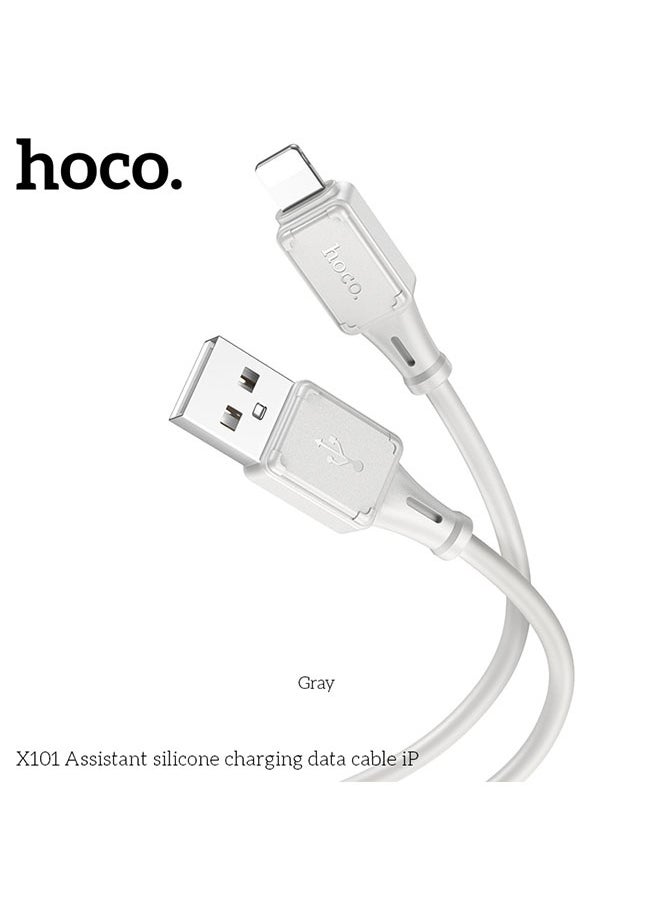 X101 Assistant silicone charging data cable iP Grey