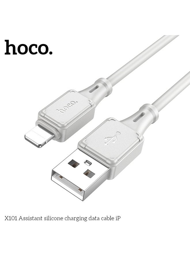 X101 Assistant silicone charging data cable iP Grey