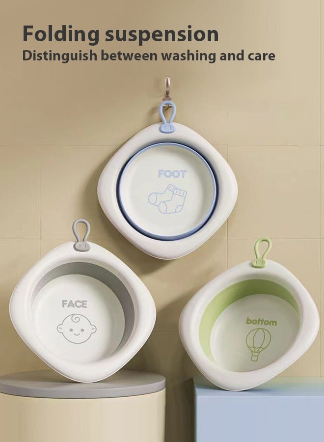 3-Pack Collapsible Wash Basin, Foldable Dish Pans, Space Saving Plastic Washtub Dish Tub Laundry Tub, Multiuse Washing Basket for Bathroom Kitchen, Portable Washbasin for Camping Sink Outdoor Picnic Travel - Image 3