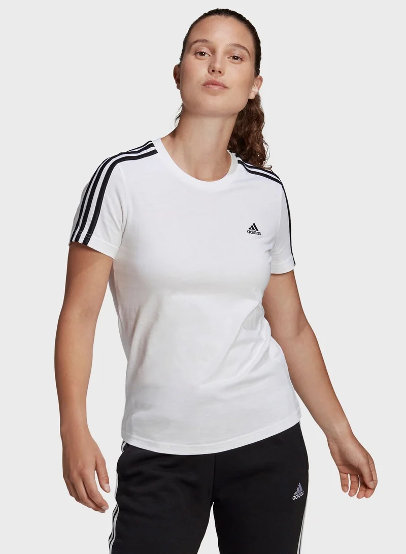 Adidas W 3S T White Training T-Shirts 2XS