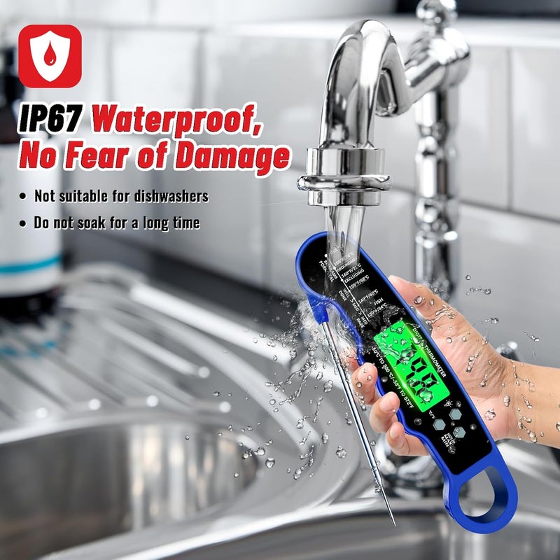 PAWPRO Stocking Stuffers for Men Women Adults: Meat Thermometer Digital, Instant Read Meat Thermometer with Backlight & Magnet for Kitchen, Beef, Grill, Turkey,IP67 Waterproof Cooking Thermometer - Image 5