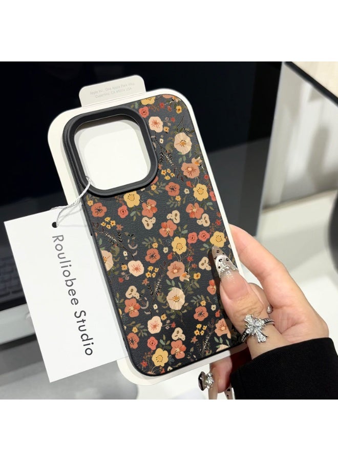 NIBEMINENT Branch Small Flowers Protective TPU Case Cover For iPhone 16, Wise Black