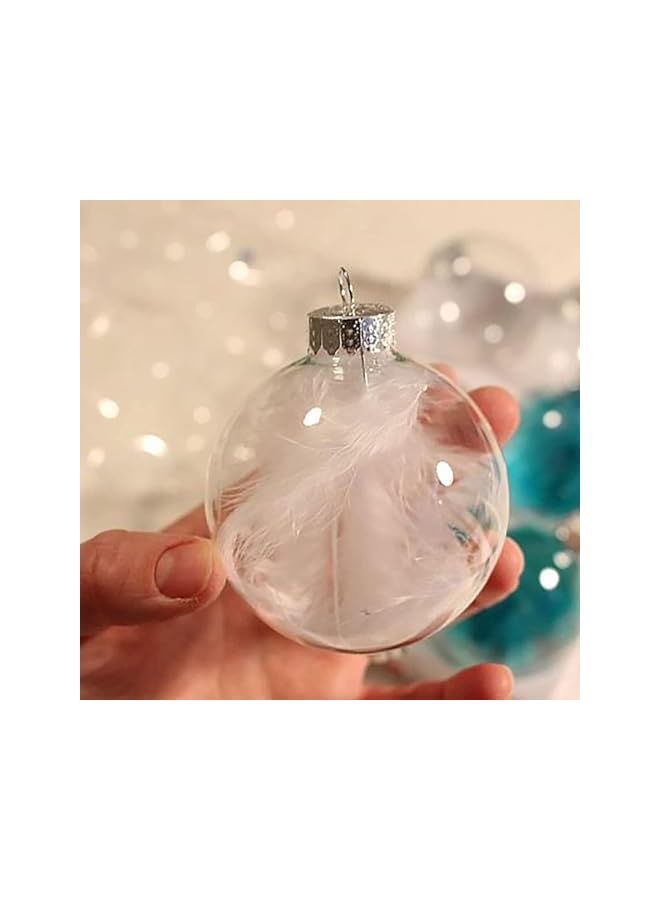 The Bros 6 كرات زينة شفافة مملوءة بلاستيك، زينة عيد الميلاد DIY لعيد الميلاد، الهالوين، أعياد الميلاد، حفلات الزفاف، زينة الحرف اليدوية DIY - Image 5