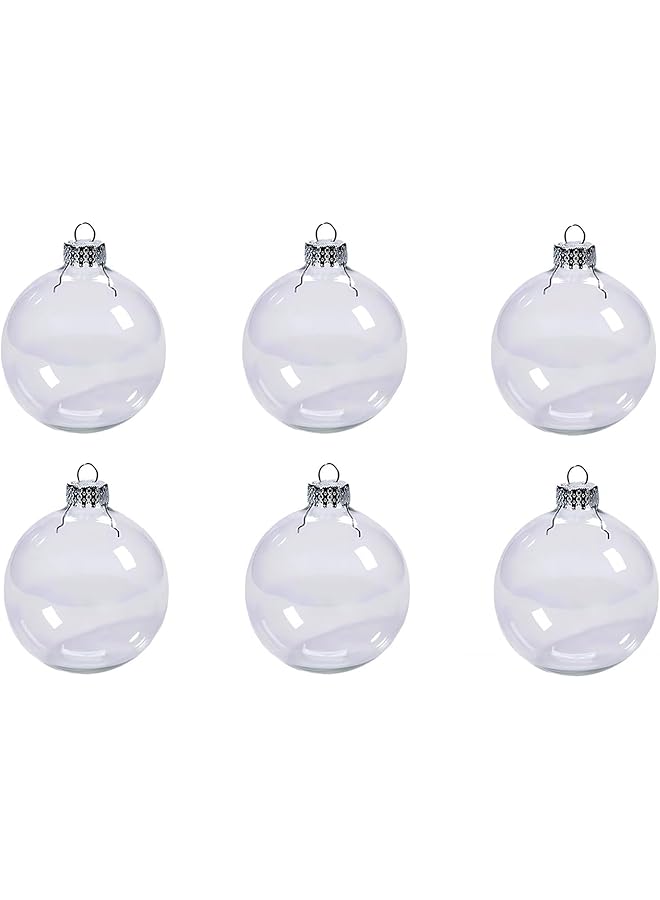 The Bros 6 كرات زينة شفافة مملوءة بلاستيك، زينة عيد الميلاد DIY لعيد الميلاد، الهالوين، أعياد الميلاد، حفلات الزفاف، زينة الحرف اليدوية DIY - Image 1