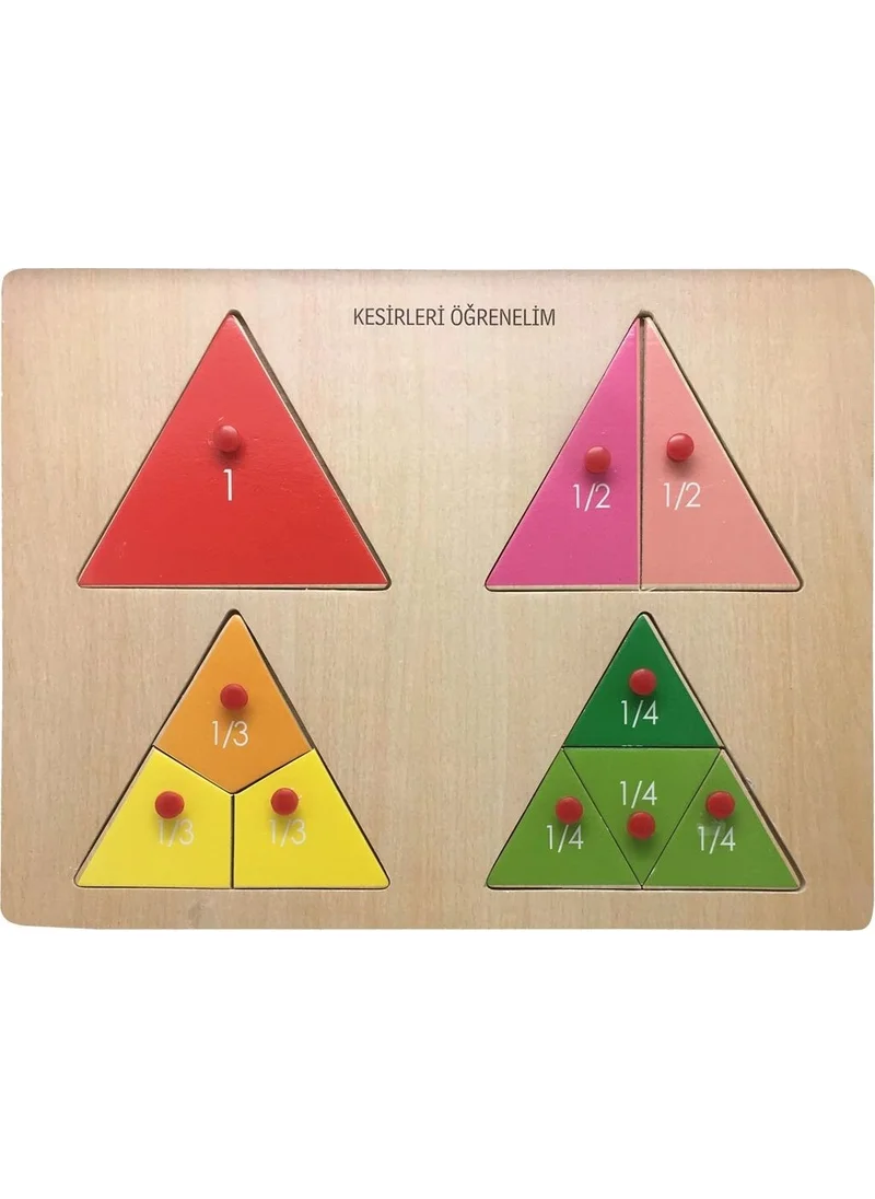 BUBU Wooden Triangle Fractions Frame Kids Puzzle