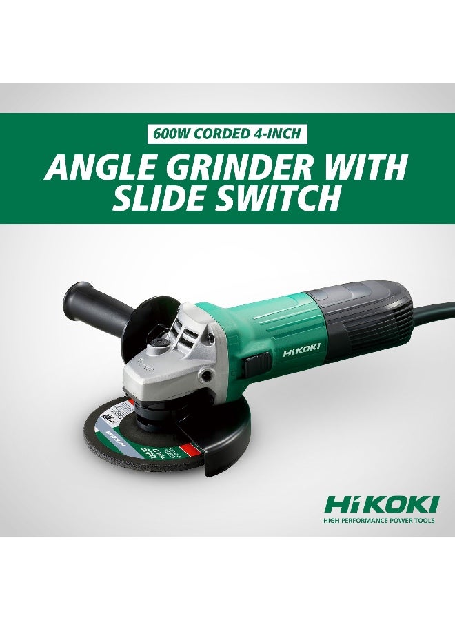 Hikoki مطحنة زاوية 4 بوصة (100 مم) | 600 واط، مطحنة كهربائية 110 فولت مع مفتاح منزلق | أداة كهربائية مدمجة وخفيفة الوزن 1.7 كجم | آلة قطع وطحن وتلميع – نموذج G10SS2C1Z - Image 3