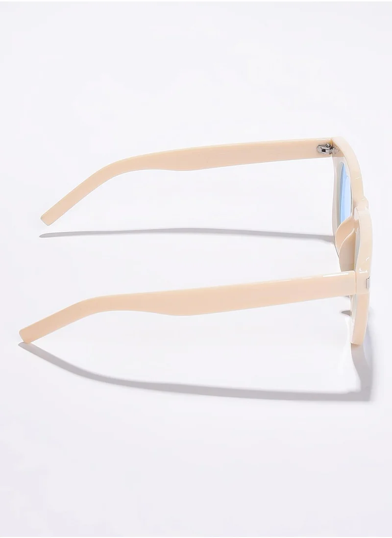 Haute Sauce Blue Lens White Square Sunglasses