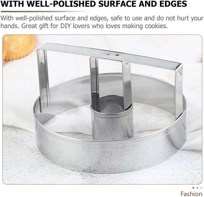 IMIKEYA 2pcs Stainless Steel round Cookie Cutters Pancake Ring Molds Baking Tools Pastry DIY Accessories for Kitchen Baking - Image 3