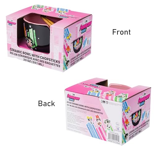 Silver Buffalo The Powerpuff Girls Girl Power Featuring Blossom, Bubbles, and Buttercup Ceramic Ramen Noodle Rice Bowl with Chopsticks, Microwave Safe, 20 Ounces - Image 5