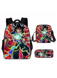 Generic Anime cartoon Dragon Ball large capacity backpack for primary and secondary school students, backpack, shoulder bag, pencil case, 3-piece set for both men and women  - Image 1