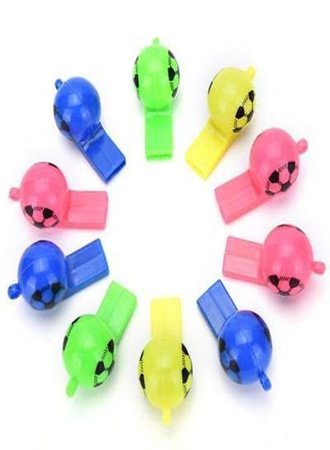 Evisha مجموعة إيفيشا لكرة القدم مطبوعة بألوان زاهية، تتضمن 12 صافرة، مثالية لحفلات أعياد الميلاد والحفلات ذات الطابع الخاص. - Image 3