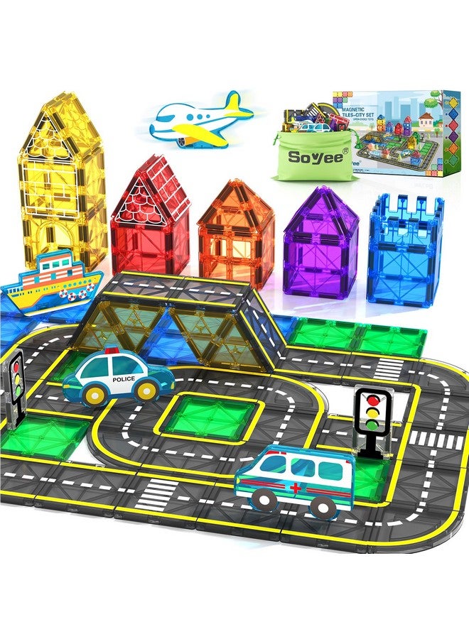 صوي ألعاب سيارات الطرق المغناطيسية، مكعبات البناء المغناطيسية، ألعاب الأولاد من سن 3 إلى 4 سنوات، ألعاب تعليمية للأطفال في سن ما قبل المدرسة، ألعاب وهدايا للأطفال الصغار من سن 3 سنوات فما فوق، الأولاد والبنات - Image 1