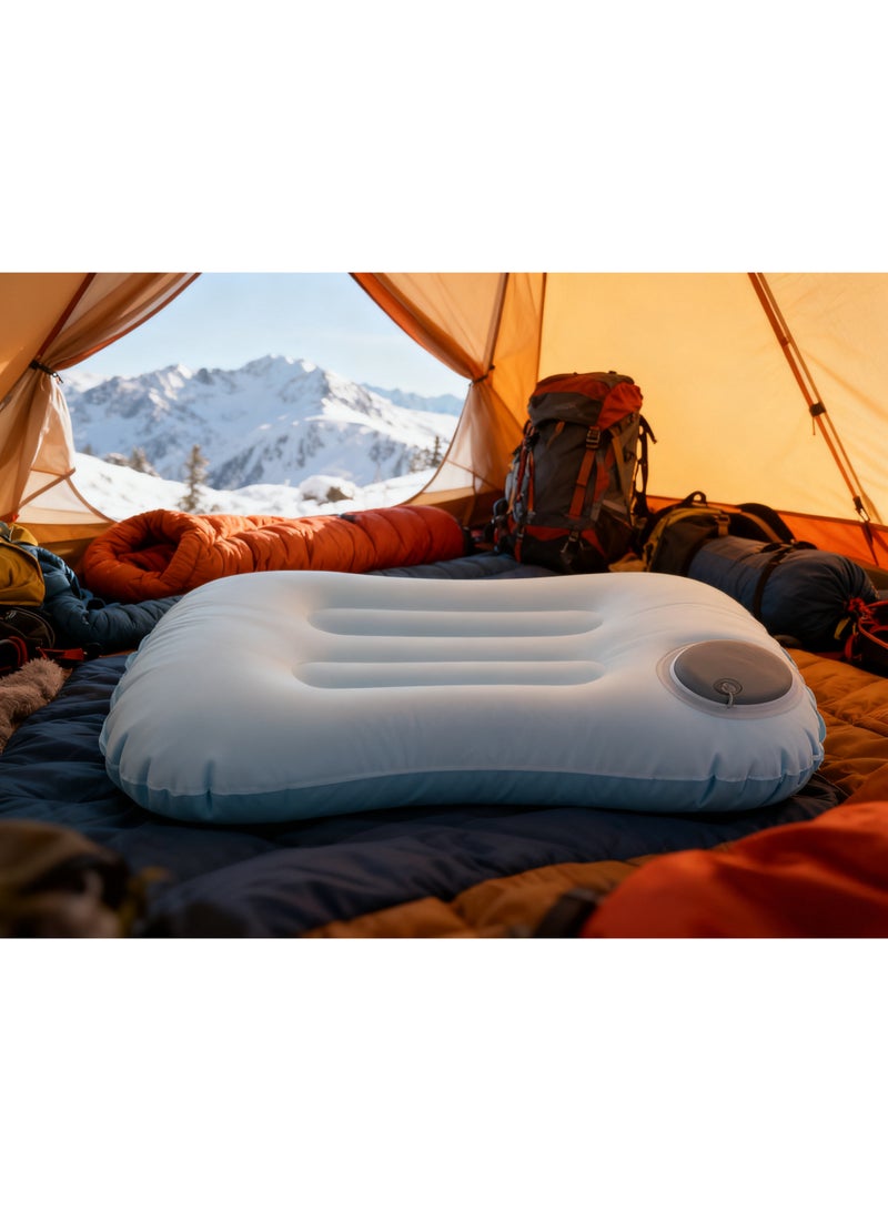 Kawkab Inflatable travel pillow, comes with a pair of earplugs/an eye mask.Travel Pillow, Inflatable Camping Pillow, Lumbar Support Office Chair Cushion, Lightweight Inflatable Pillow, Comfortable Neck Pillow for Your Neck Pain, portable and foldable for easy storage, ultra-lightweight camping pillow, ergonomically designed neck and waist support pillow, comfortable neck and head support pillow for camping, hiking, and office naps. - Image 4