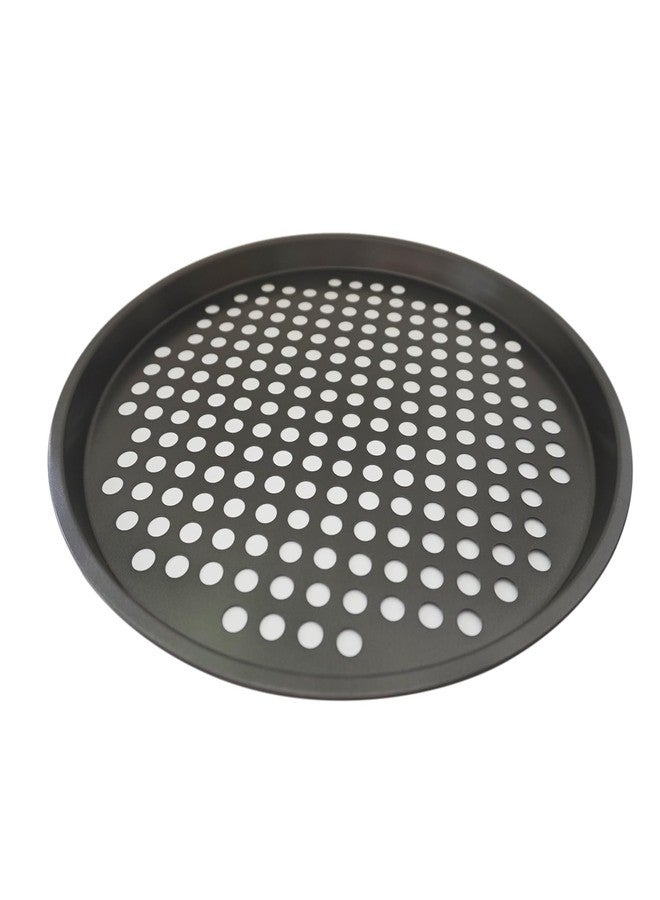 LoveDeal 11Inch Pizza Pans with Holes, Nonstick Round Pizza Trays for Toaster Oven, Carbon Steel Pizza Baking Pan Set for Fresh & Frozen Pizza, Vented Pizza Dish - 2PCS, Black - Image 5