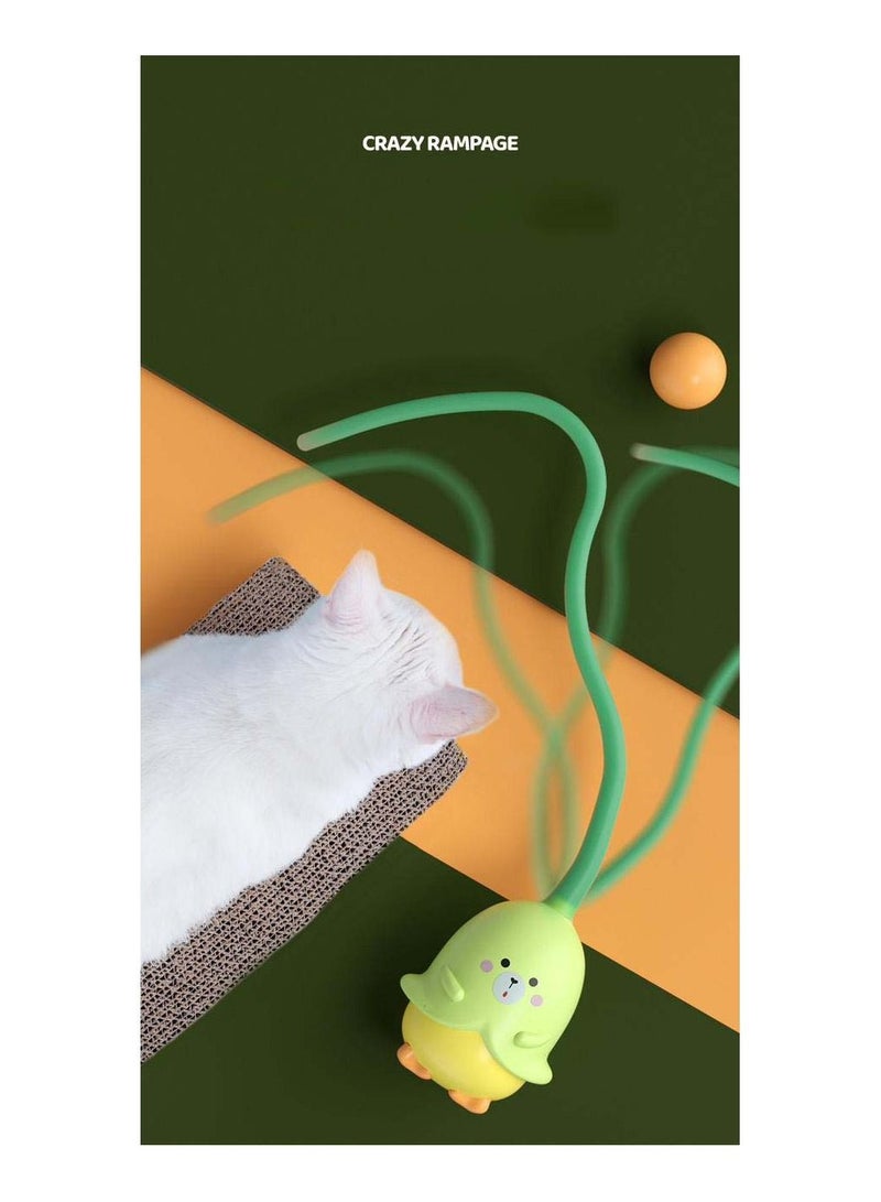 Automatic silicone tail teaser toy 2 in 1 electronic interactive toy for indoor cats  rechargeable exercise toy for kitten navy blue - Image 1