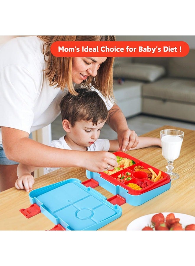 YelaJoy Bento Lunch Box for Kids & Toddlers, Leak-Proof Lunchbox with 5/6Compartments - Back to School, Snack Containers for On-the-Go Meal, Made with Safe BPA-Free Material,7.9"x5.5",800ML - Image 4