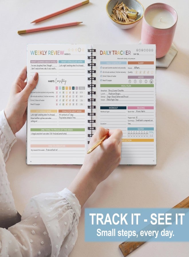 HAMIEW 75 Soft Challenge Journal - A5 Spiral 75-Day Habit Tracker Planner, 108-Page Full-Color Daily Logs, Weekly Reviews, Meal Water Workout Reading Tracker - Image 5