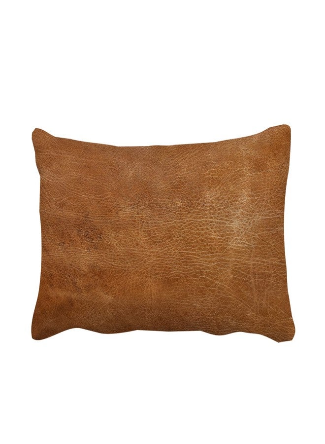 decorbox Brown Leather Print 12x20 Inch Throw Pillow Cover, Western Southwestern Decorative Faux Cowhide Cowskin Cushion Case, Rustic Farmhouse Soft Pillowcase for Home Room Bed Couch Decor - Image 4