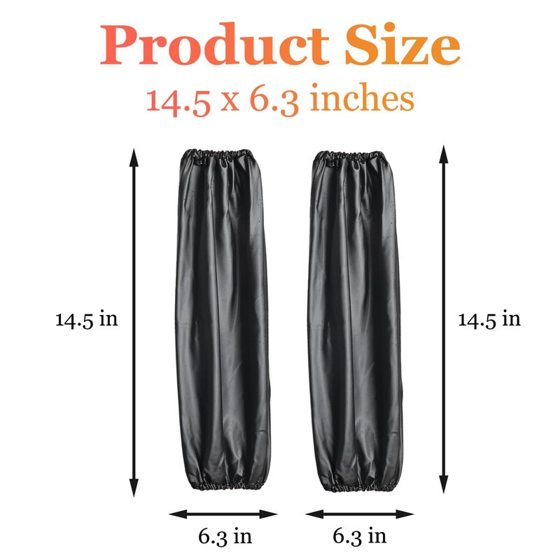 Yzurbu 2 Pairs PVC Arm Sleeves Covers, Waterproof Oilproof Sleeves Protector, Protective Arm Oversleeves with Elastic Cuffs - Image 5