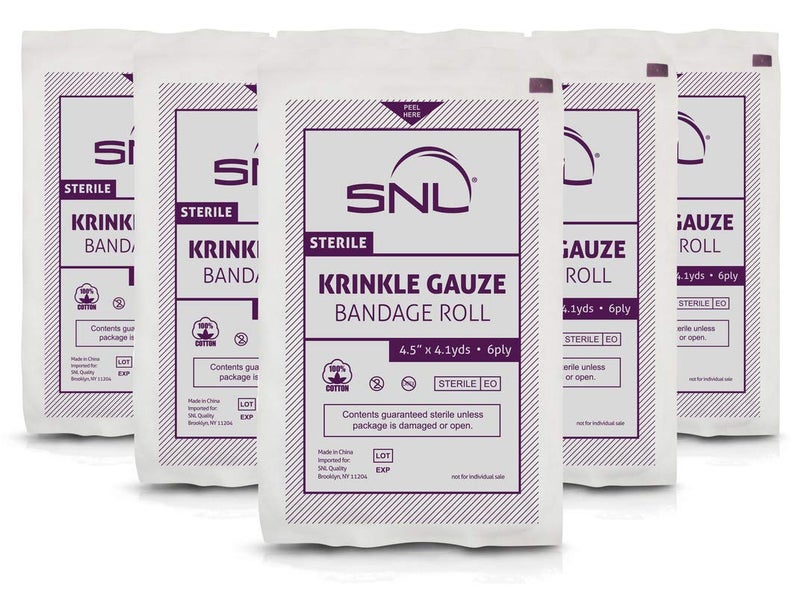 SNL Sterile Krinkle Kerlix Type 4 12 x 4 18 Yds Latex Free Hospital Grade Bandage Roll Pack of 6