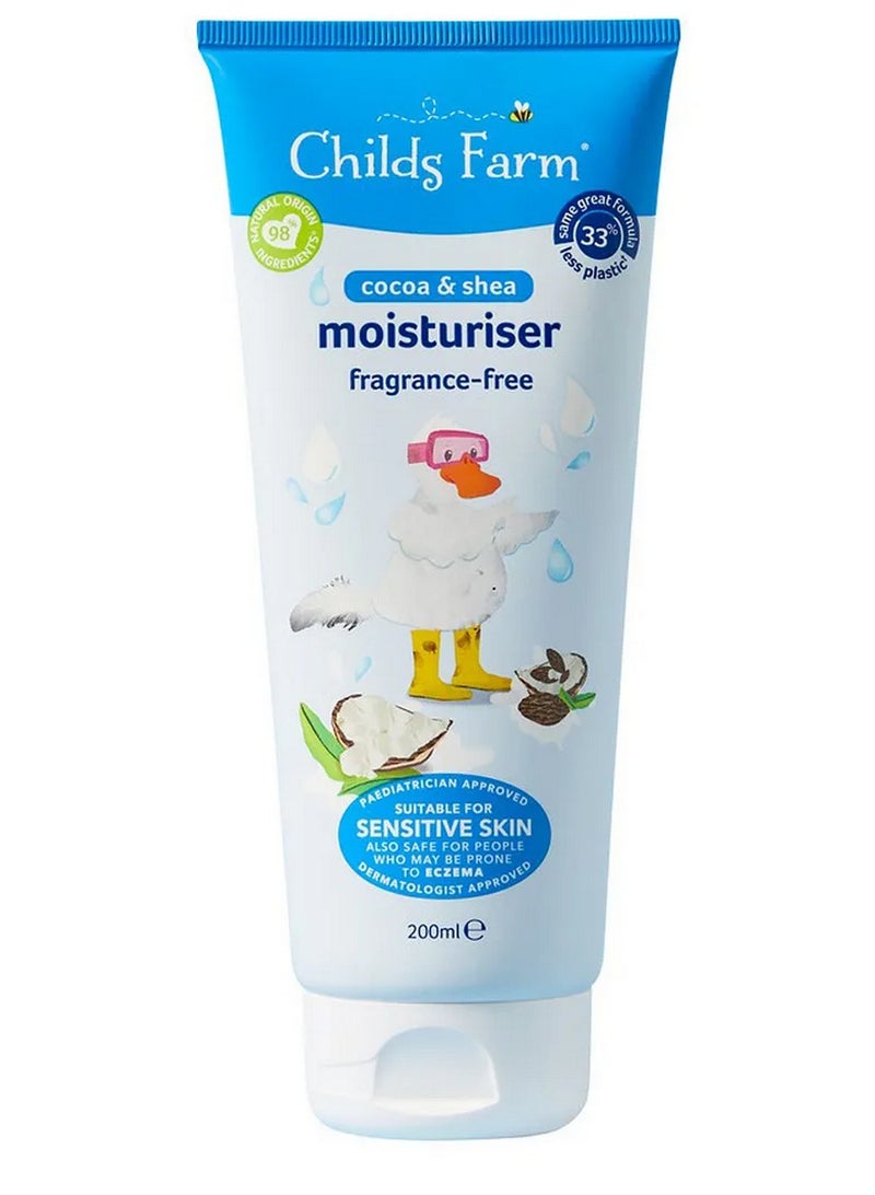 تشايلدز فارم مرطب للأطفال خالي من العطور بزبدة الكاكاو والشيا يرطب ويغذي بشرة الطفل 200 مل - Image 1