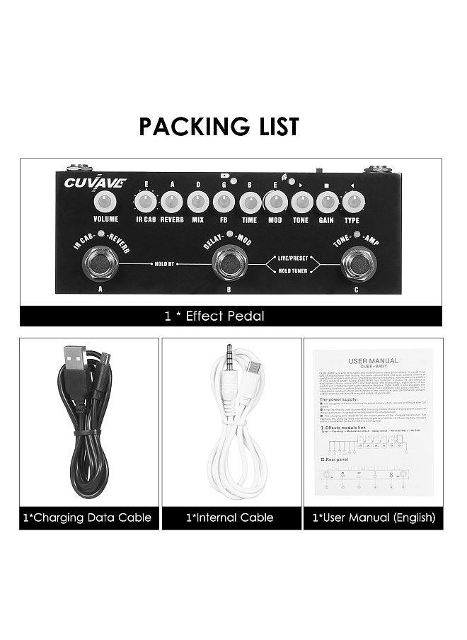 CUVAVE - CUVAVE CUBE BABY Portable Multifunctional Electric Guitar Combined Effect Pedal with Wireless Music Playback Phone Recording Audio Interface Function - Image 1