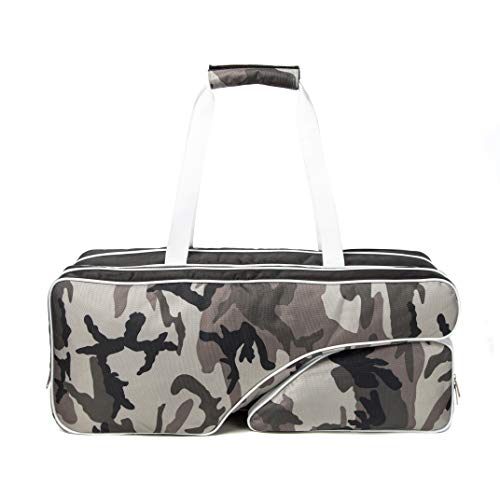 K-Cliffs Tennis Racket Bag | Deluxe Ballistic Nylon Travel Duffel | Shoe Compartment Snow Camo White Black - Image 5