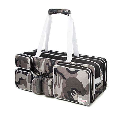K-Cliffs Tennis Racket Bag | Deluxe Ballistic Nylon Travel Duffel | Shoe Compartment Snow Camo White Black - Image 1