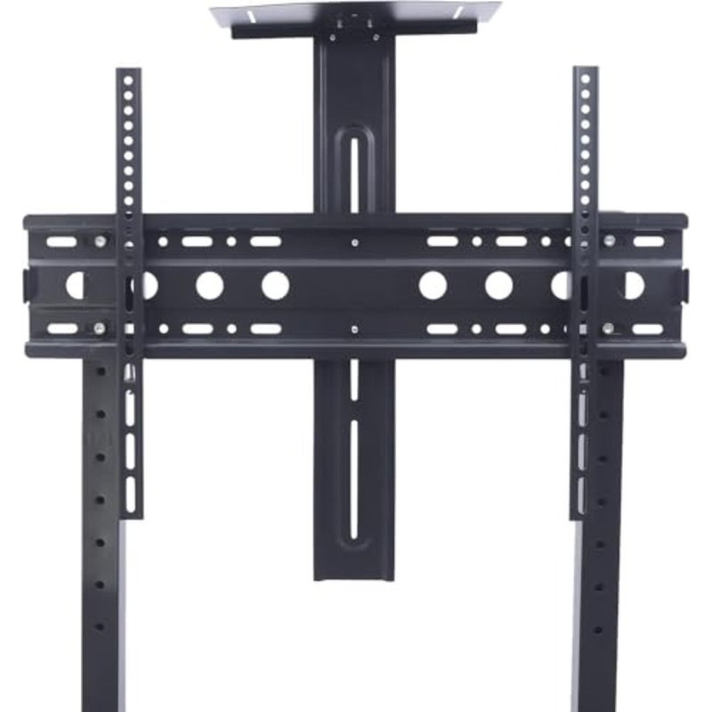 Heavy Duty Mobile TV Stand on Wheels, Height Adjustable Rolling TV Trolley for 32-75 Inch LCD LED OLED Flat Screens, Metal Shelf, Max 143LBS, VESA 600x400 Black - Image 4