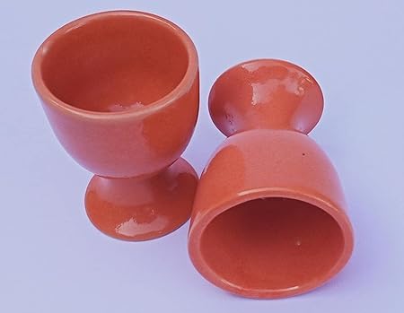 Qimacplus Elevate Your Breakfast Experience Soft Boiled Egg Holder Set Stylish Ceramic Egg Cups Perfect Housewarming Gift Set of 4 (Orange) - Image 3