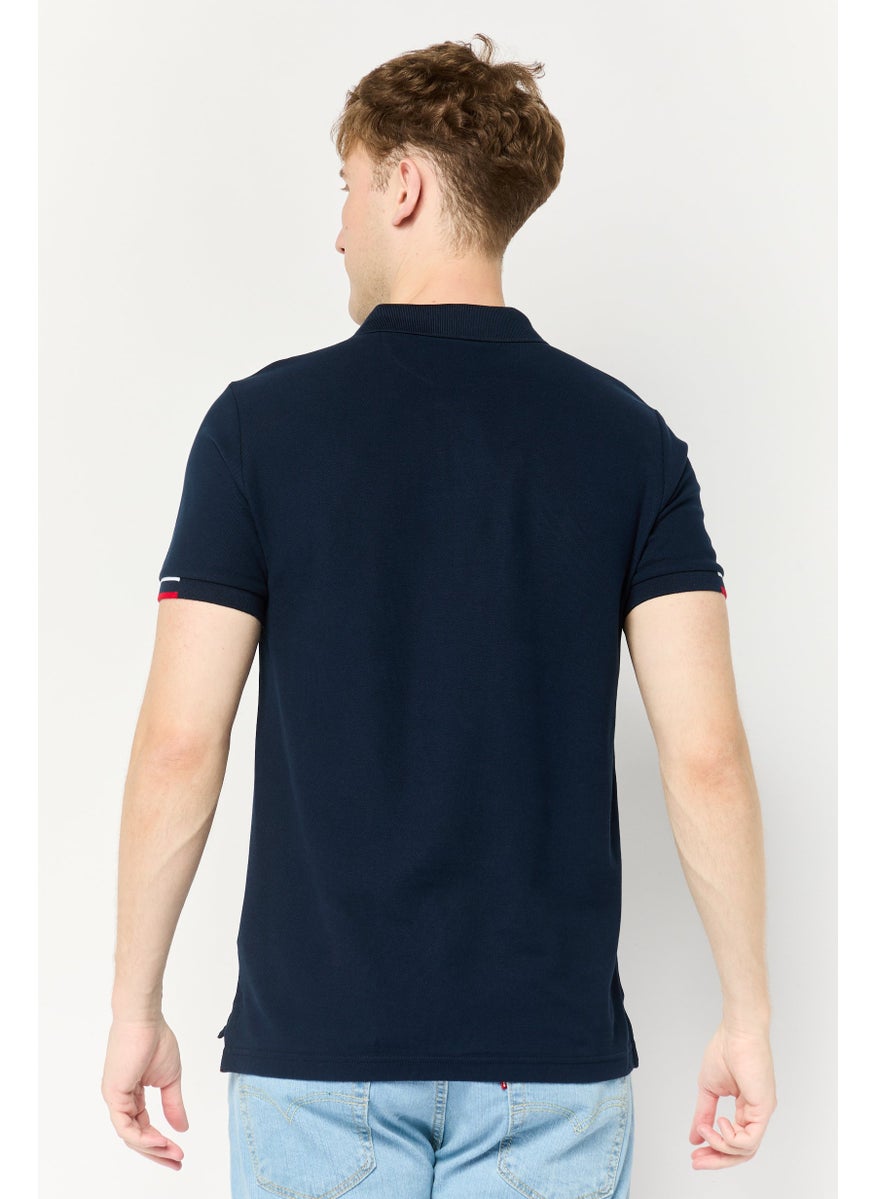 La Martina Men Regular Fit Embroidered Logo Short Sleeve Polo Shirt, Navy Blue  - Image 4