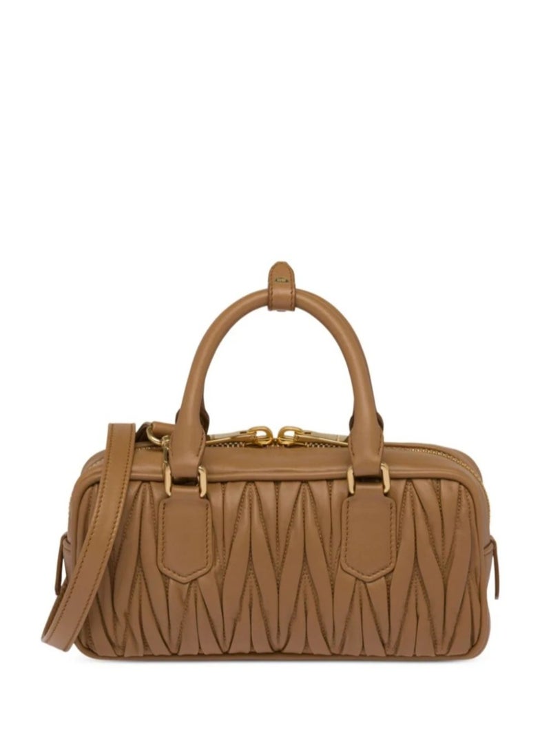 MIU - MIU Small Arcadie Top Handle Bag in Matelassé Nappa Leather Crossbody Shoulder - Image 1