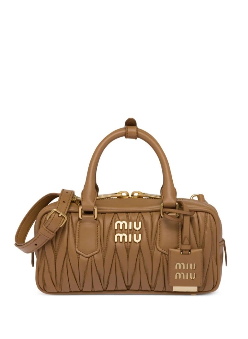 MIU - MIU Small Arcadie Top Handle Bag in Matelassé Nappa Leather Crossbody Shoulder - Image 1