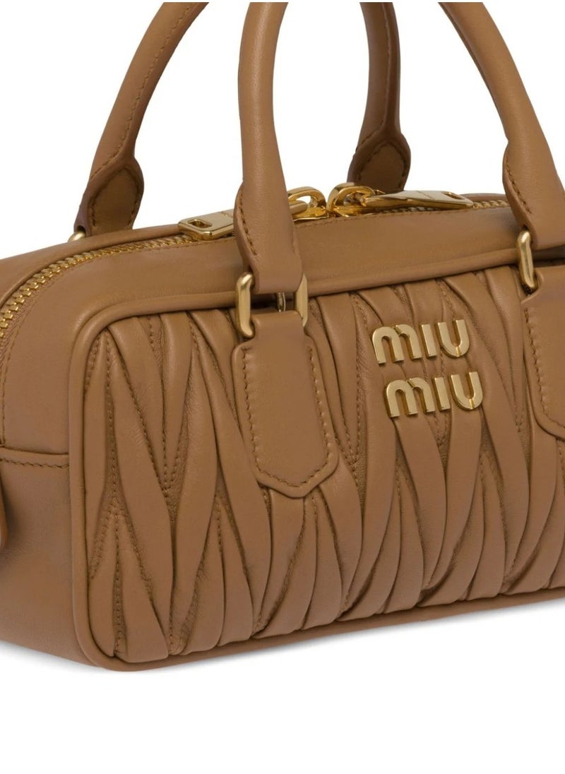 MIU - MIU Small Arcadie Top Handle Bag in Matelassé Nappa Leather Crossbody Shoulder - Image 1