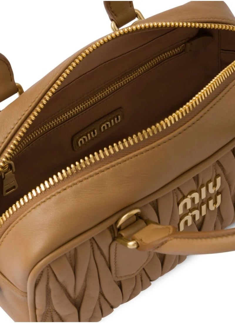 MIU - MIU Small Arcadie Top Handle Bag in Matelassé Nappa Leather Crossbody Shoulder - Image 1