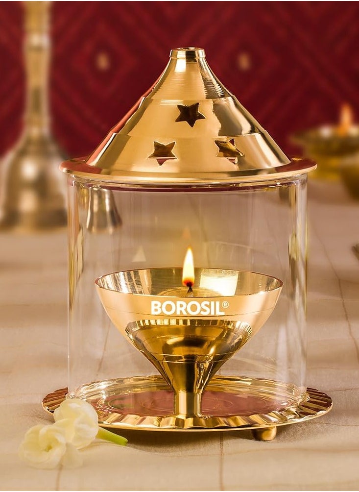 BOROSIL - Borosil Brass Akhand Diya - Image 1