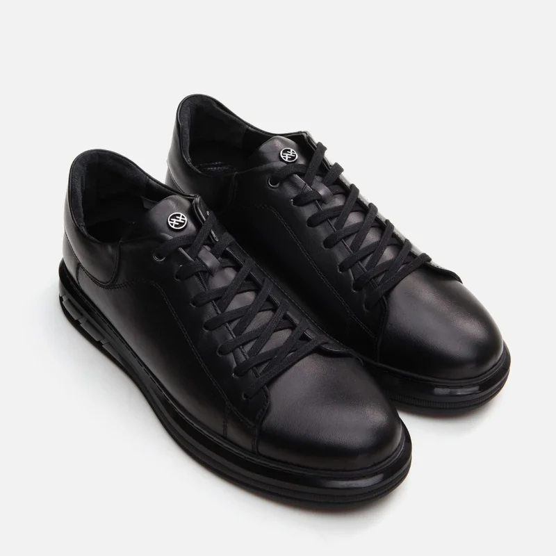 Hotiç 02AYH295800A100 GENUINE Leather Black Men's Casual Shoes