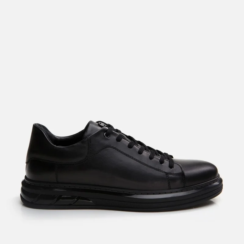 Hotiç 02AYH295800A100 GENUINE Leather Black Men's Casual Shoes