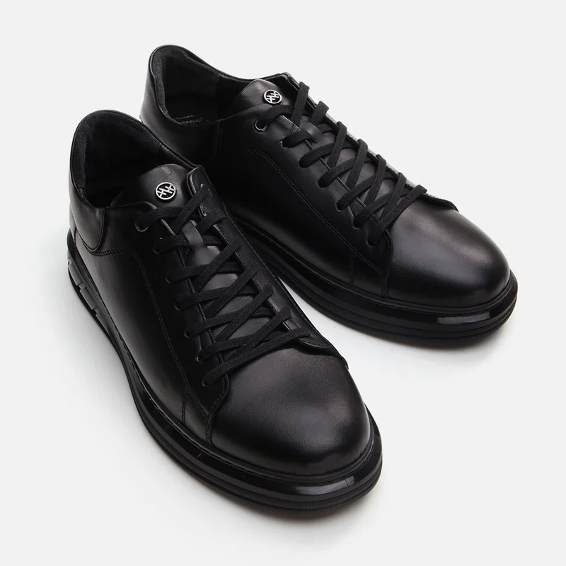 Hotiç 02AYH295800A100 GENUINE Leather Black Men's Casual Shoes