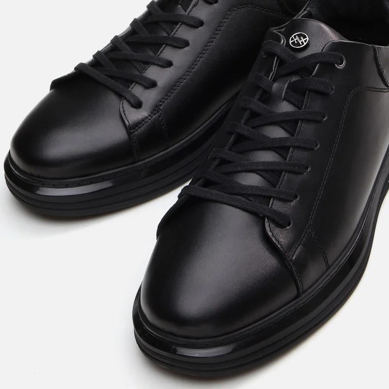 Hotiç 02AYH295800A100 GENUINE Leather Black Men's Casual Shoes