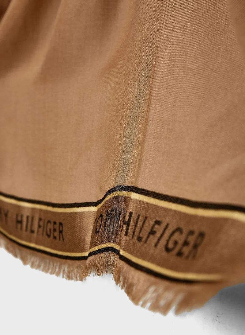 TOMMY HILFIGER Logo Border Scarf